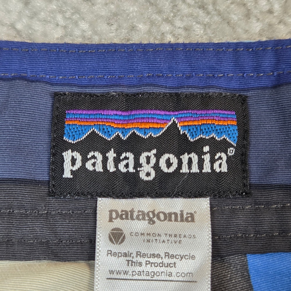 Patagonia Wavefarer Board Shorts Men's 34 Blue Gray Geometric Swim Trunks 86556 - Picture 6 of 10
